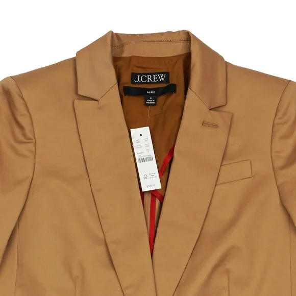 New JCREW Size 0 Alfie Blazer in Chino - $198 Camel AY707